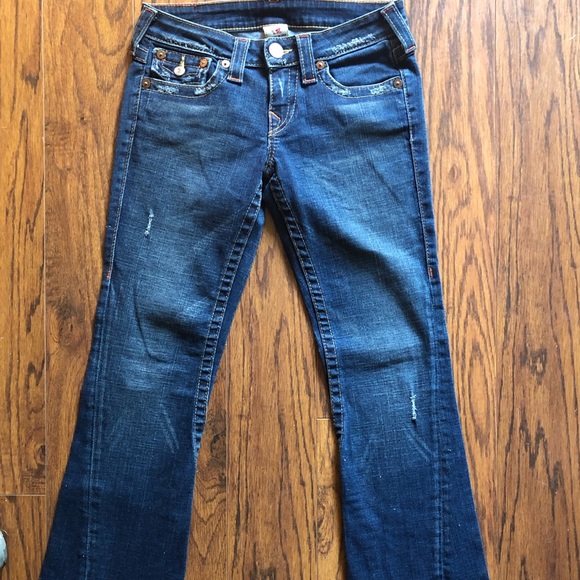 True Religion Jeans Dark Rinse Low Flare Leg Jeans - Picture 6 of 8